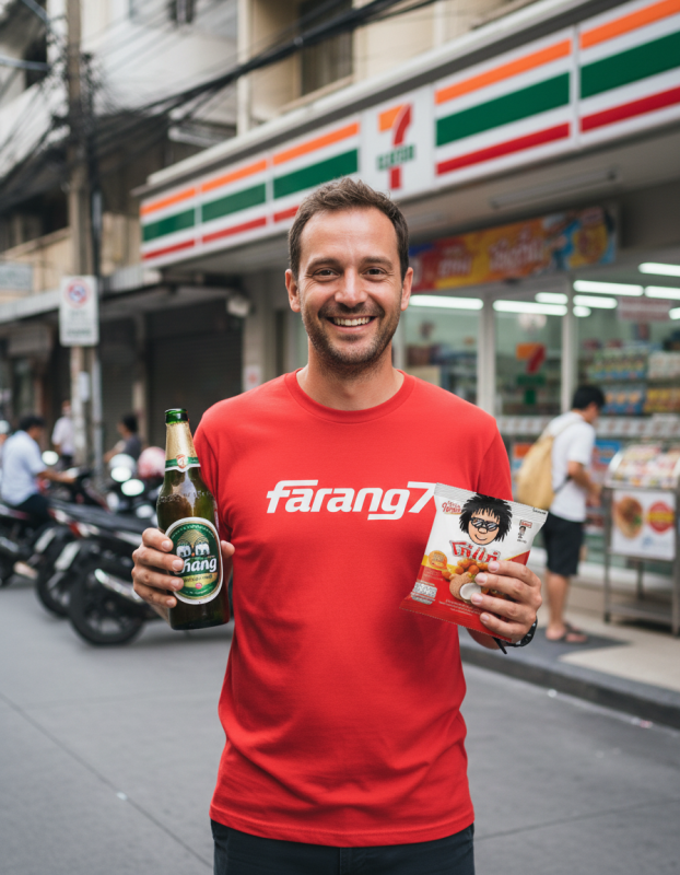 Farang7 red shirt 7 Eleven
