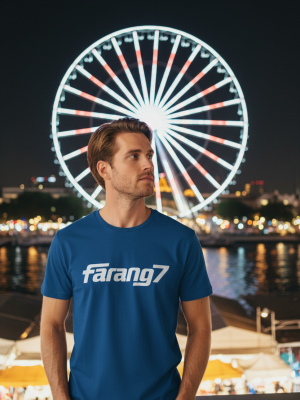 Blue Tshirt Model River Side Wheel