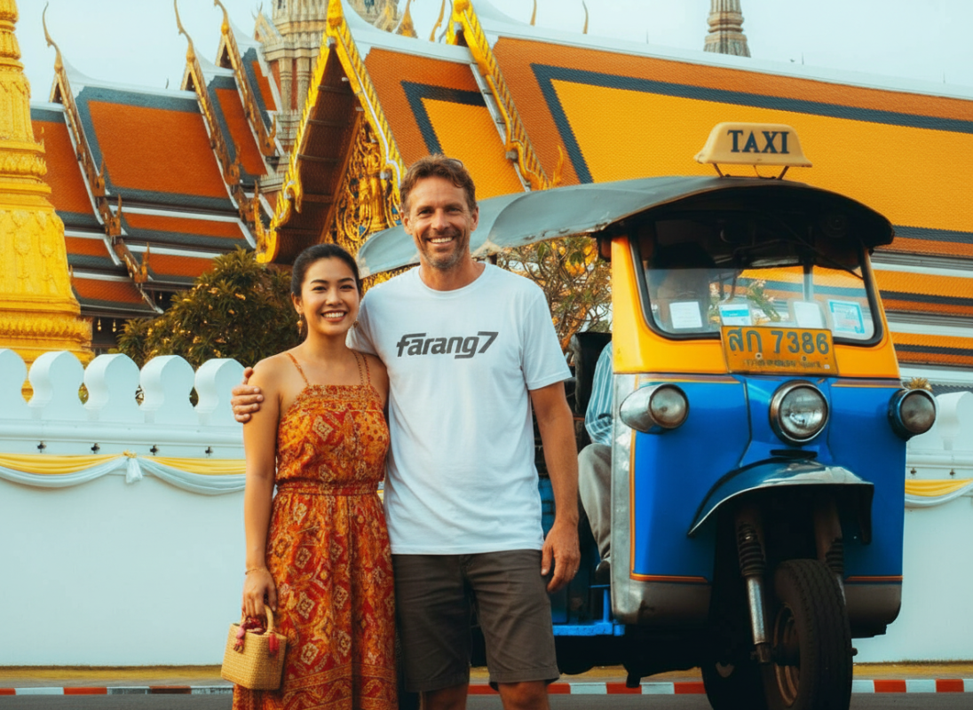 Farang7 White shirt couple tuktuk