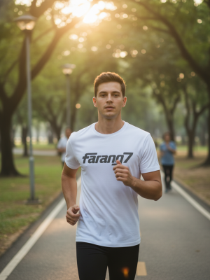 Farang7 White Shirt Run Park